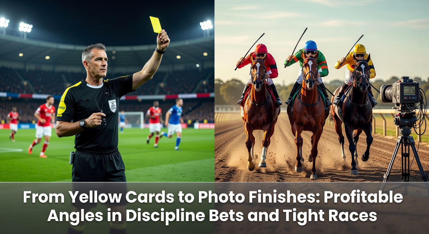 A football referee issuing a yellow card during an intense Premier League match, highlighting discipline betting markets