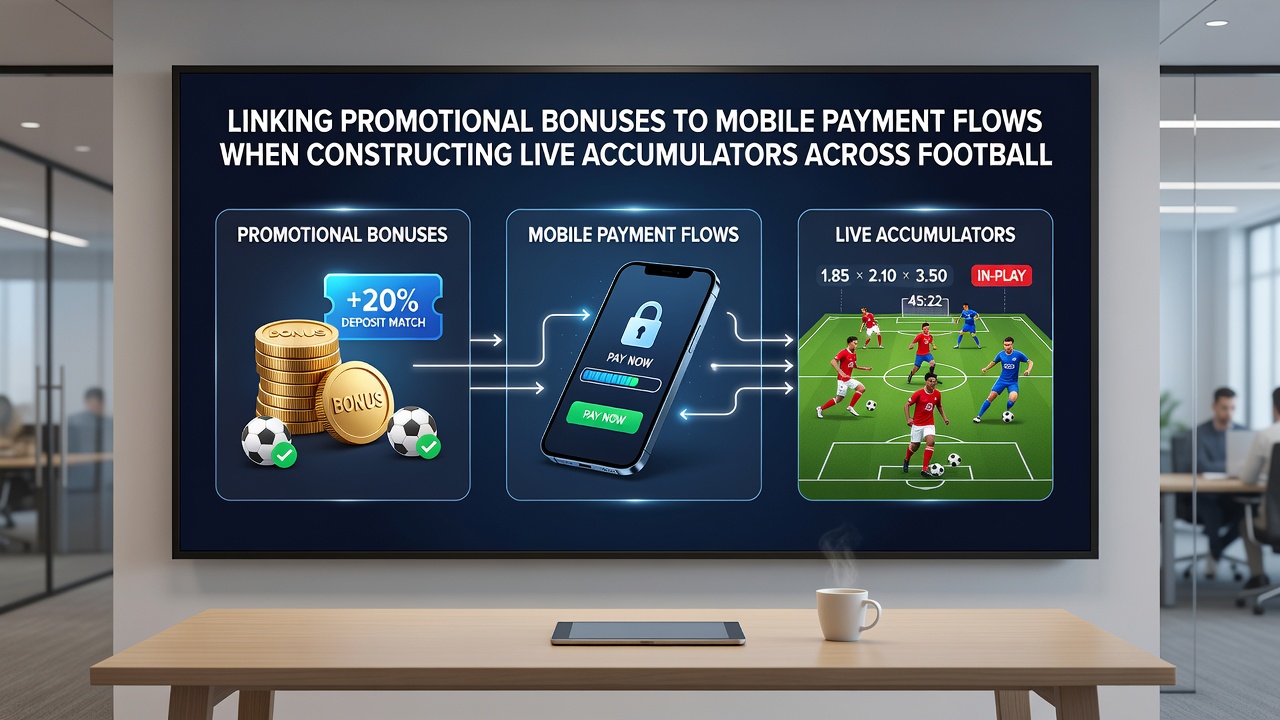 Live accumulator builder interface with casino, football and racing legs active on a mobile screen