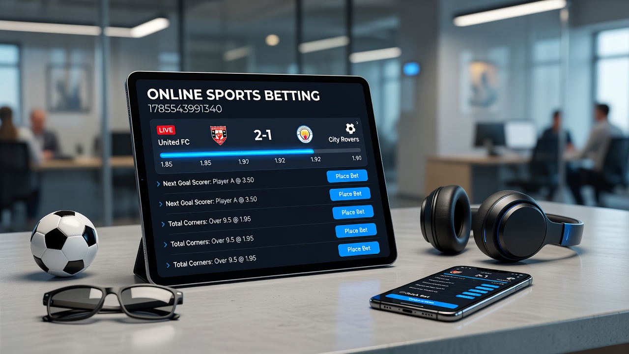 Live sports betting dashboard displaying real-time odds updates and accumulator builder