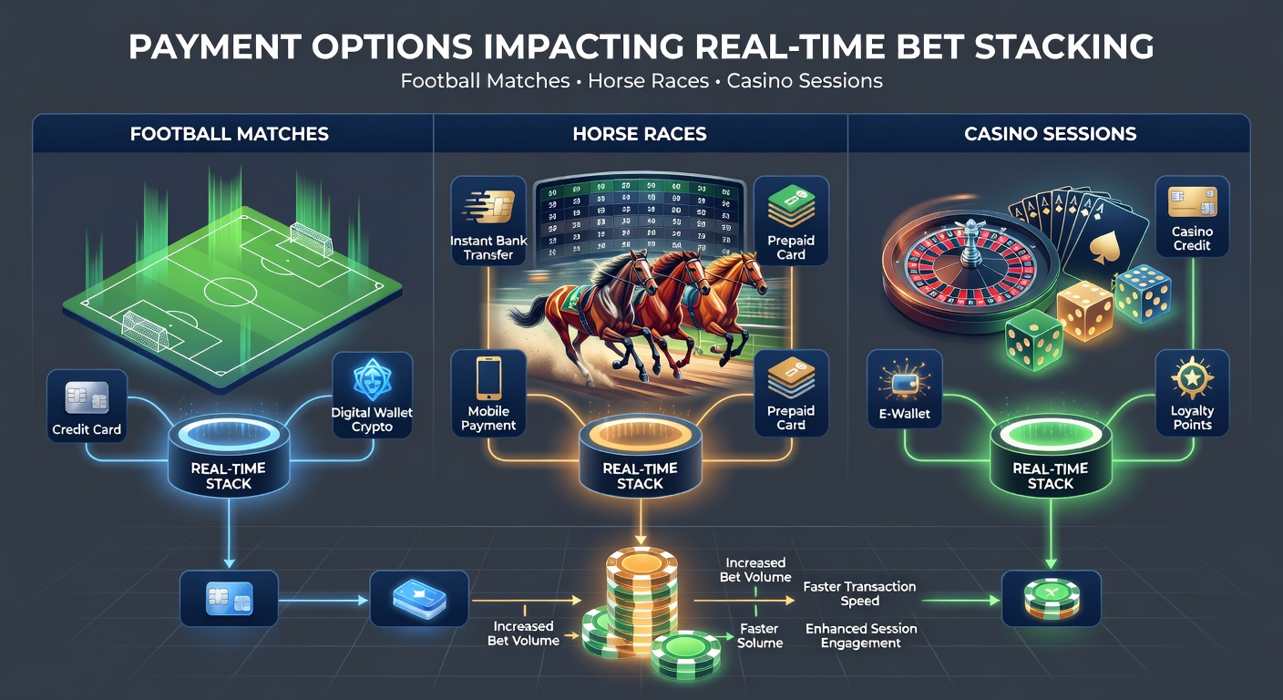 Mobile screen showing accumulator builder interface with live horse racing and casino table updates