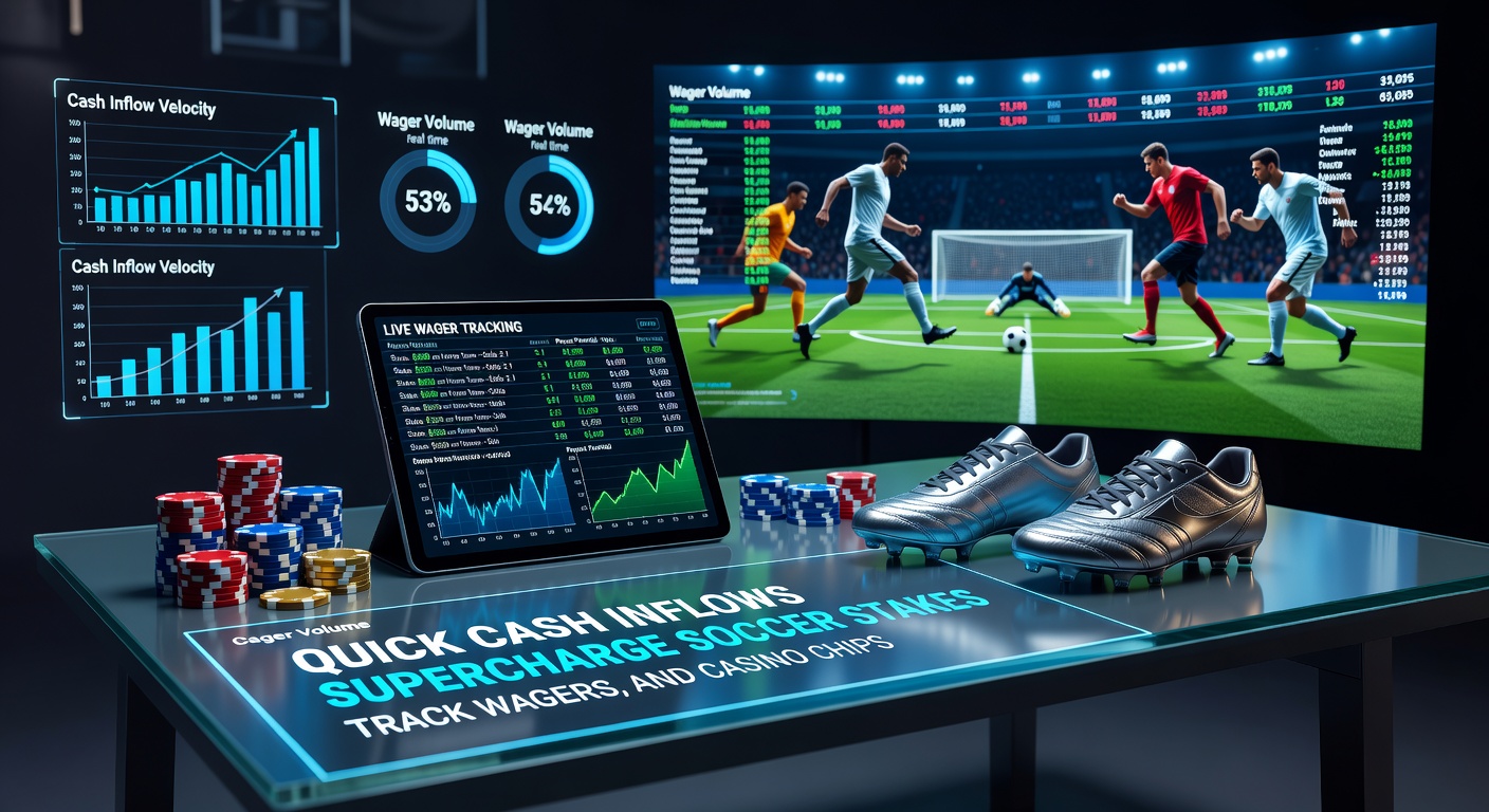 Horse racing track scene with overlaid betting app interface displaying instant wager placement post-deposit